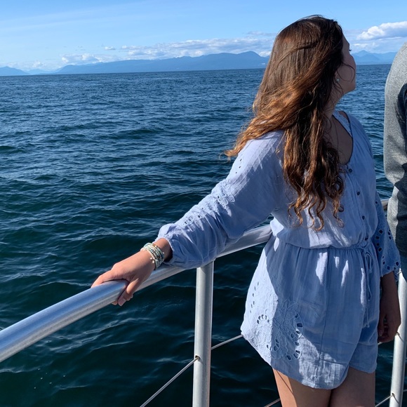 Boho Baby blue lace romper - Picture 2 of 7